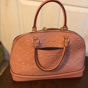 Pink embossed Coach Bag